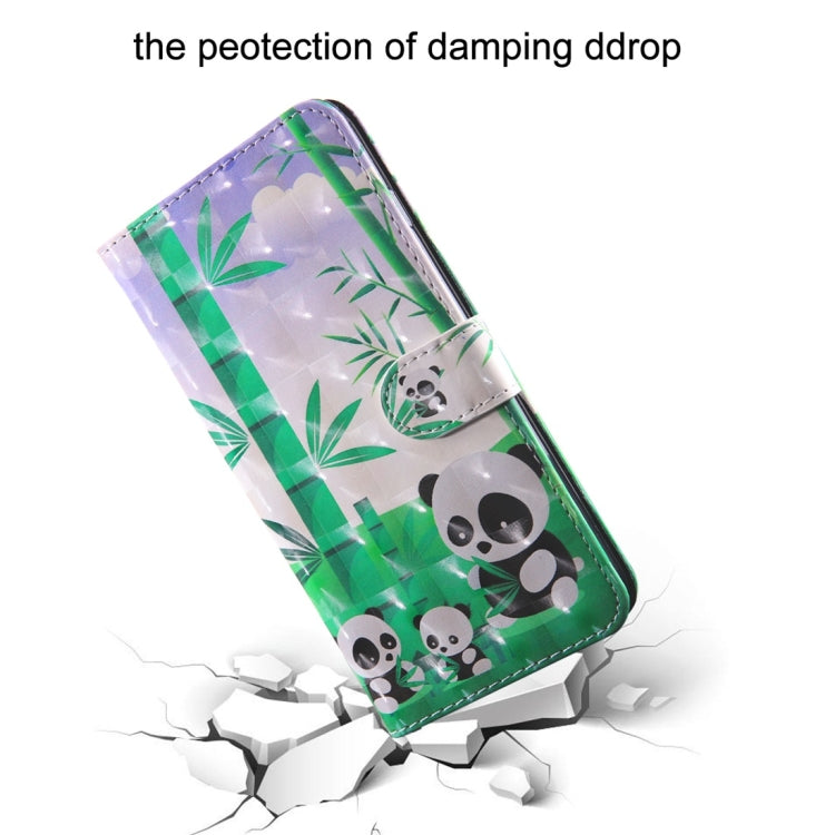 3D Coloured Drawing Pattern Horizontal Flip Leather Case with Holder & Card Slots & Wallet & Lanyard for LG K50 / Q60(Eating Bamboo Panda) - LG Cases by buy2fix | Online Shopping UK | buy2fix