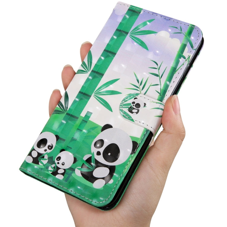 3D Coloured Drawing Pattern Horizontal Flip Leather Case with Holder & Card Slots & Wallet & Lanyard for LG K50 / Q60(Eating Bamboo Panda) - LG Cases by buy2fix | Online Shopping UK | buy2fix