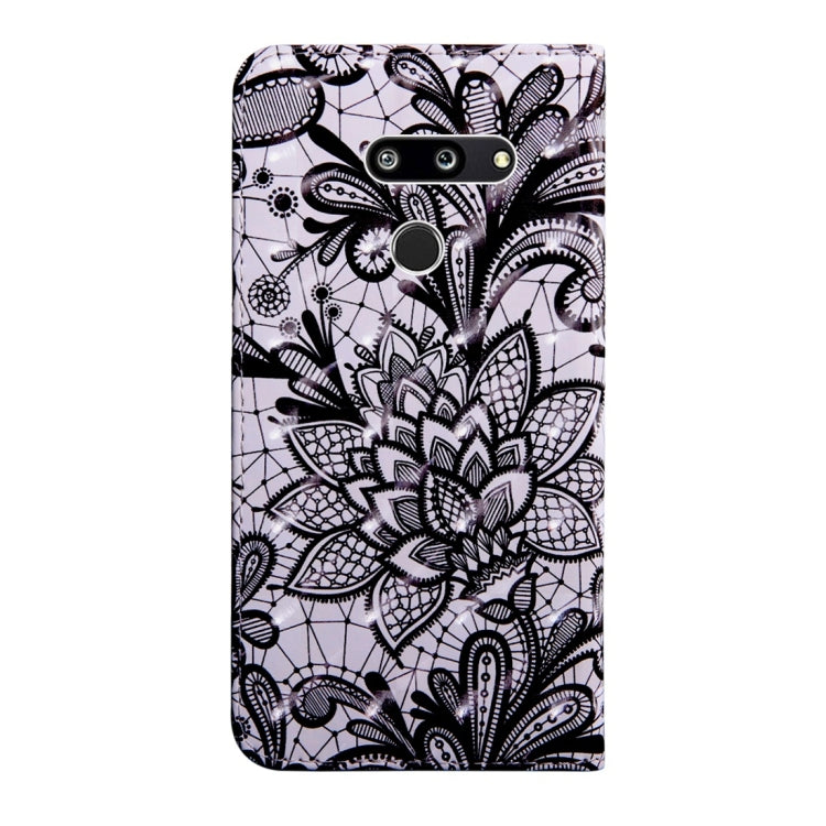 3D Coloured Drawing Pattern Horizontal Flip Leather Case with Holder & Card Slots & Wallet & Lanyard for LG K50 / Q60(Black Lace) - LG Cases by buy2fix | Online Shopping UK | buy2fix