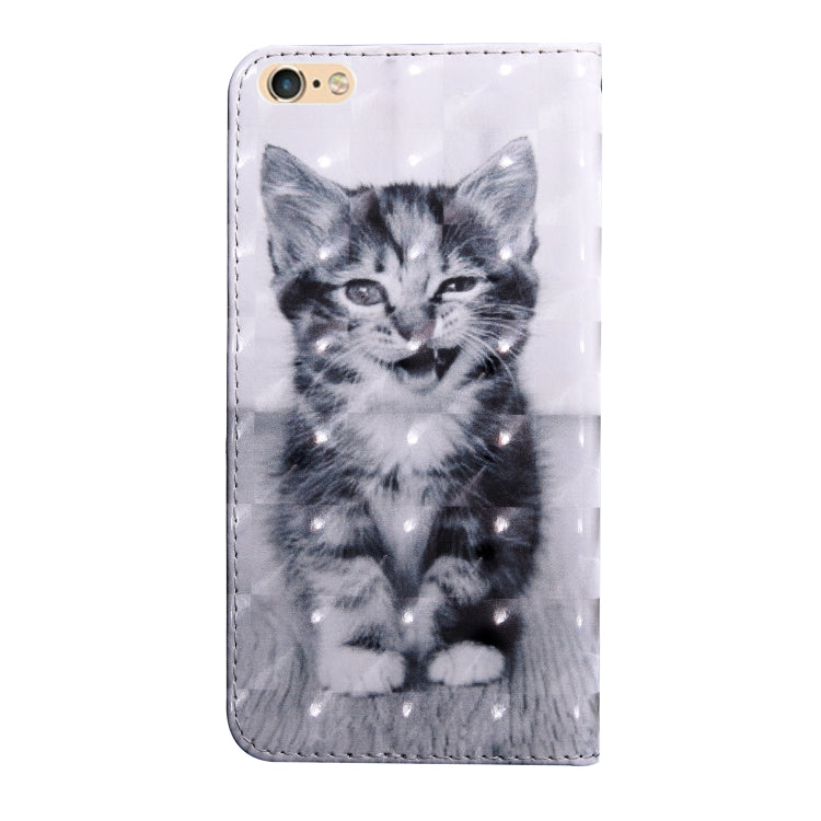 3D Painting Pattern Coloured Drawing Horizontal Flip TPU + PU Leather Case with Holder & Card Slots & Wallet For iPhone 7 / 8(Smile Cat) - More iPhone Cases by buy2fix | Online Shopping UK | buy2fix