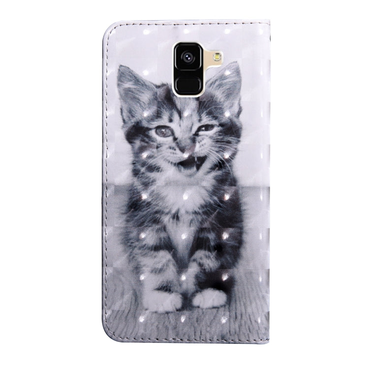 3D Painting Pattern Coloured Drawing Horizontal Flip TPU + PU Leather Case with Holder & Card Slots & Wallet For Galaxy A6 (2018)(Smile Cat) - Galaxy Phone Cases by buy2fix | Online Shopping UK | buy2fix