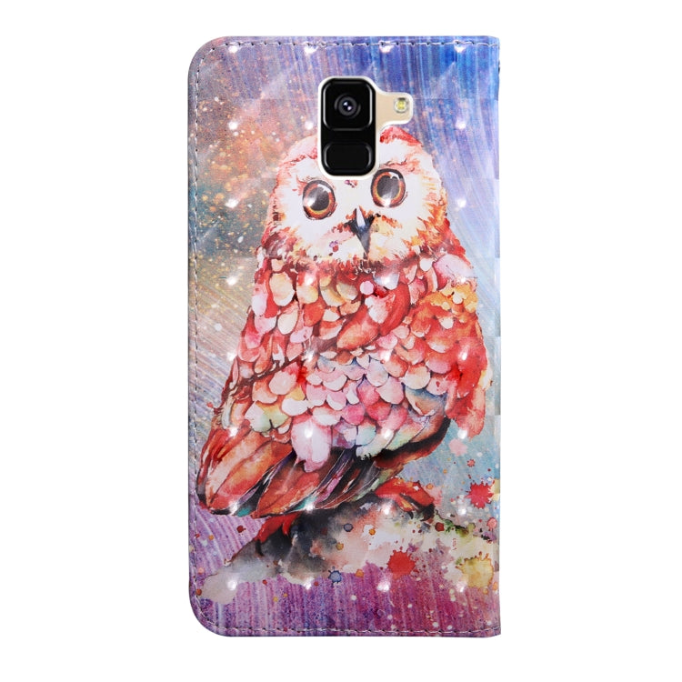 3D Painting Pattern Coloured Drawing Horizontal Flip TPU + PU Leather Case with Holder & Card Slots & Wallet For Galaxy A6 (2018)(Color Owl) - Galaxy Phone Cases by buy2fix | Online Shopping UK | buy2fix