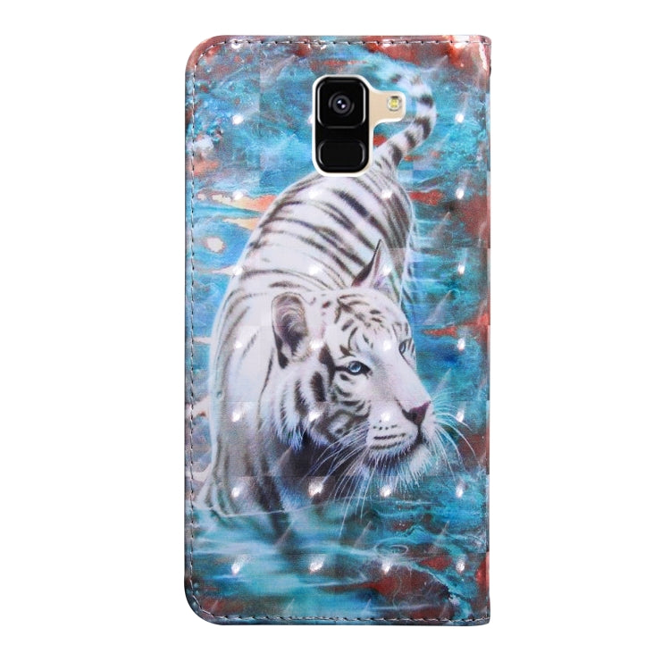3D Painting Pattern Coloured Drawing Horizontal Flip TPU + PU Leather Case with Holder & Card Slots & Wallet For Galaxy A6 (2018)(Tiger) - Galaxy Phone Cases by buy2fix | Online Shopping UK | buy2fix