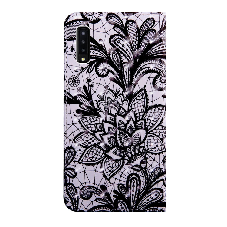 3D Painting Pattern Coloured Drawing Horizontal Flip TPU + PU Leather Case with Holder & Card Slots & Wallet For Galaxy A7 (2018)(Black Lace) - Galaxy Phone Cases by buy2fix | Online Shopping UK | buy2fix