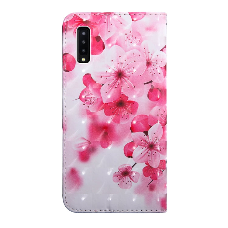 3D Painting Pattern Coloured Drawing Horizontal Flip TPU + PU Leather Case with Holder & Card Slots & Wallet For Galaxy A7 (2018)(Red Flower) - Galaxy Phone Cases by buy2fix | Online Shopping UK | buy2fix