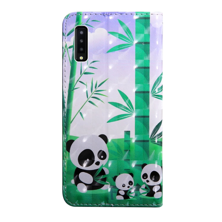 3D Painting Pattern Coloured Drawing Horizontal Flip TPU + PU Leather Case with Holder & Card Slots & Wallet For Galaxy A7 (2018)(Bamboo Panda) - Galaxy Phone Cases by buy2fix | Online Shopping UK | buy2fix