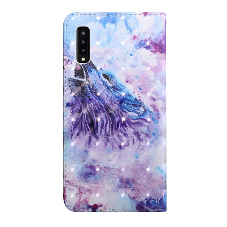 3D Painting Pattern Coloured Drawing Horizontal Flip TPU + PU Leather Case with Holder & Card Slots & Wallet For Galaxy A7 (2018)(Roaring Wolf) - Galaxy Phone Cases by buy2fix | Online Shopping UK | buy2fix