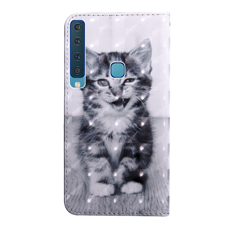 3D Painting Pattern Coloured Drawing Horizontal Flip TPU + PU Leather Case with Holder & Card Slots & Wallet For Galaxy A9 (2018)(Smile Cat) - Galaxy Phone Cases by buy2fix | Online Shopping UK | buy2fix