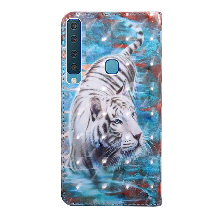 3D Painting Pattern Coloured Drawing Horizontal Flip TPU + PU Leather Case with Holder & Card Slots & Wallet For Galaxy A9 (2018)(Tiger) - Galaxy Phone Cases by buy2fix | Online Shopping UK | buy2fix