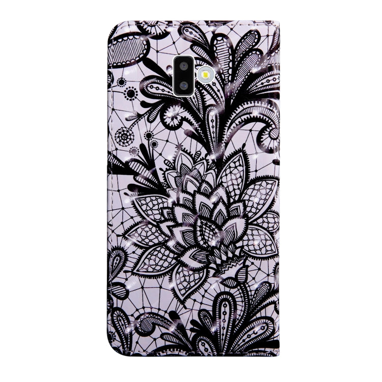 3D Painting Pattern Coloured Drawing Horizontal Flip TPU + PU Leather Case with Holder & Card Slots & Wallet For Galaxy J6+(Black Lace) - Galaxy Phone Cases by buy2fix | Online Shopping UK | buy2fix