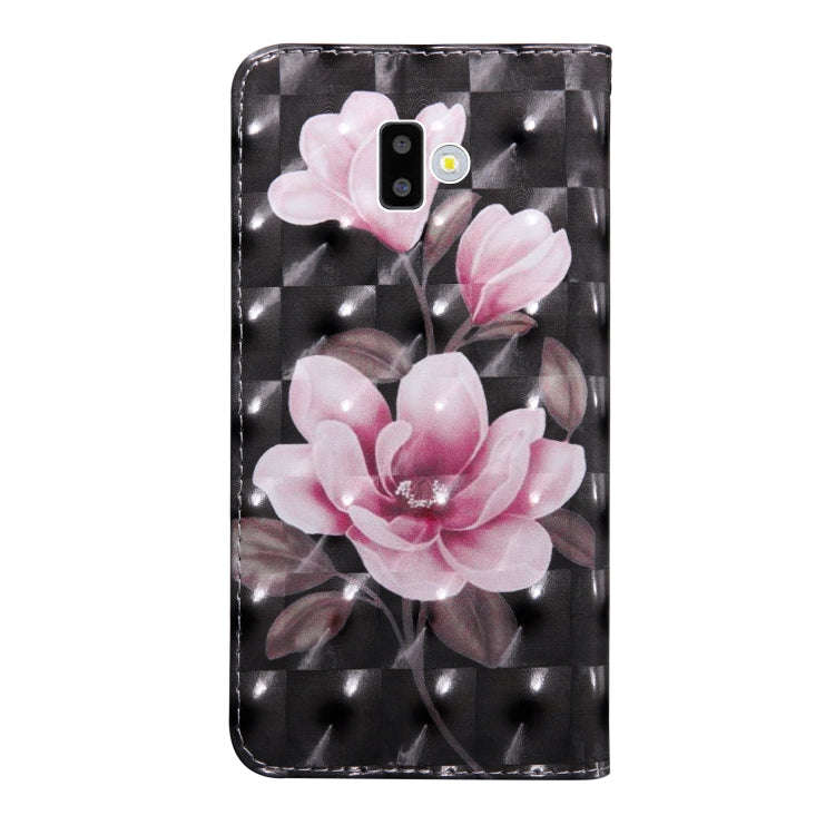3D Painting Pattern Coloured Drawing Horizontal Flip TPU + PU Leather Case with Holder & Card Slots & Wallet For Galaxy J6+(Pink Flower) - Galaxy Phone Cases by buy2fix | Online Shopping UK | buy2fix
