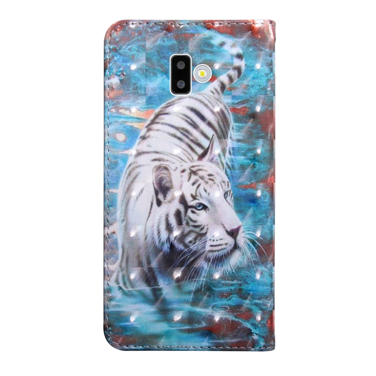 3D Painting Pattern Coloured Drawing Horizontal Flip TPU + PU Leather Case with Holder & Card Slots & Wallet For Galaxy J6+(Tiger) - Galaxy Phone Cases by buy2fix | Online Shopping UK | buy2fix