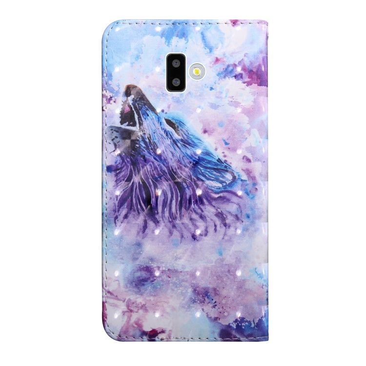 3D Painting Pattern Coloured Drawing Horizontal Flip TPU + PU Leather Case with Holder & Card Slots & Wallet For Galaxy J6+(Roaring Wolf) - Galaxy Phone Cases by buy2fix | Online Shopping UK | buy2fix