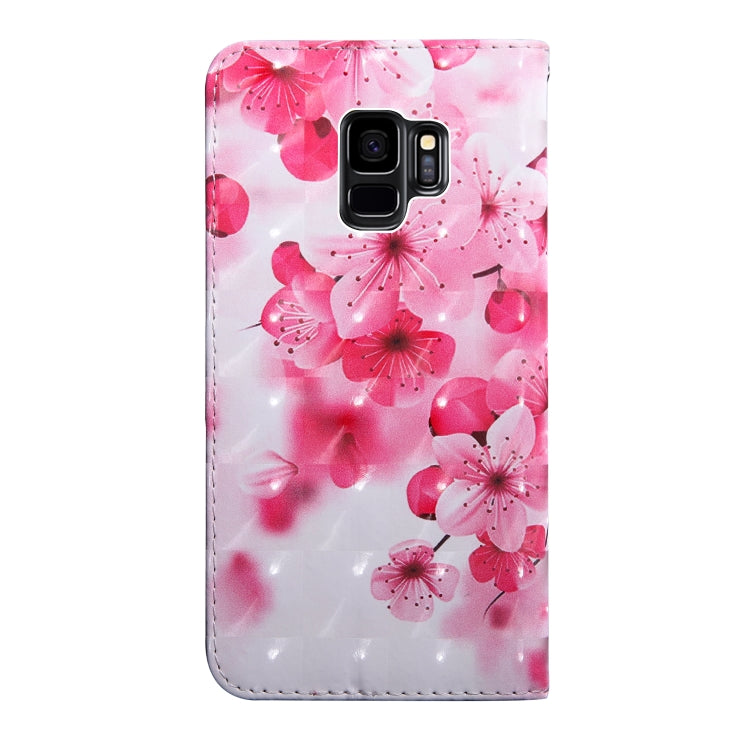 3D Painting Pattern Coloured Drawing Horizontal Flip TPU + PU Leather Case with Holder & Card Slots & Wallet For Galaxy S9(Red Flower) - Galaxy Phone Cases by buy2fix | Online Shopping UK | buy2fix