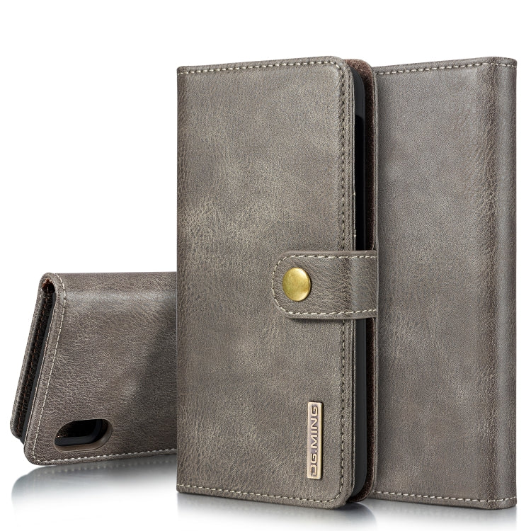 DG.MING Crazy Horse Texture Flip Detachable Magnetic Leather Case with Holder & Card Slots & Wallet for Galaxy A10(Gray) - Galaxy Phone Cases by DG.MING | Online Shopping UK | buy2fix