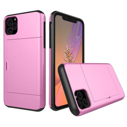 For iPhone 11 Pro Shockproof Rugged Armor Protective Case with Card Slot (Pink) by buy2fix