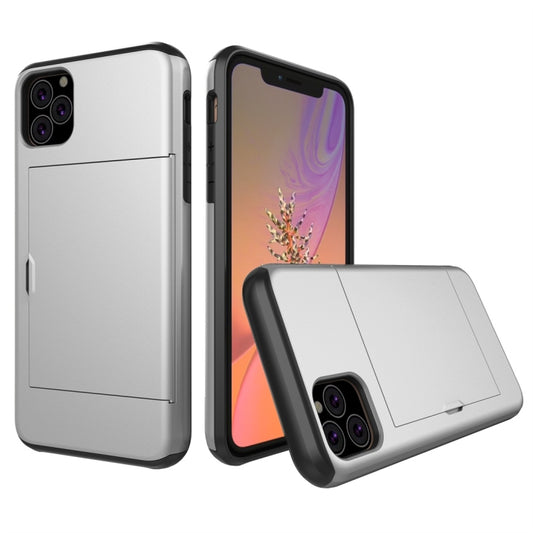For iPhone 11 Pro Shockproof Rugged Armor Protective Case with Card Slot (Silver) by buy2fix