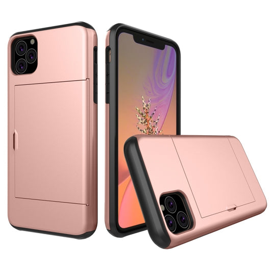 For iPhone 11 Pro Shockproof Rugged Armor Protective Case with Card Slot (Rose Gold) by buy2fix