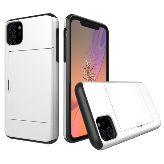 For iPhone 11 Shockproof Rugged Armor Protective Case with Card Slot (White) by buy2fix