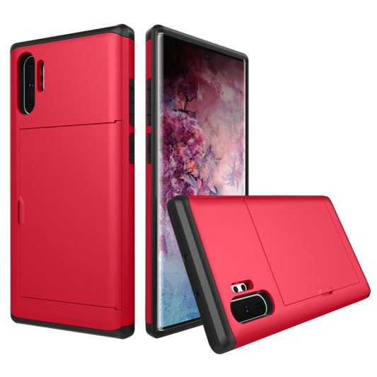 Shockproof Rugged Armor Protective Case with Card Slot for Galaxy Note 10 Pro / Note 10+(Red) by buy2fix