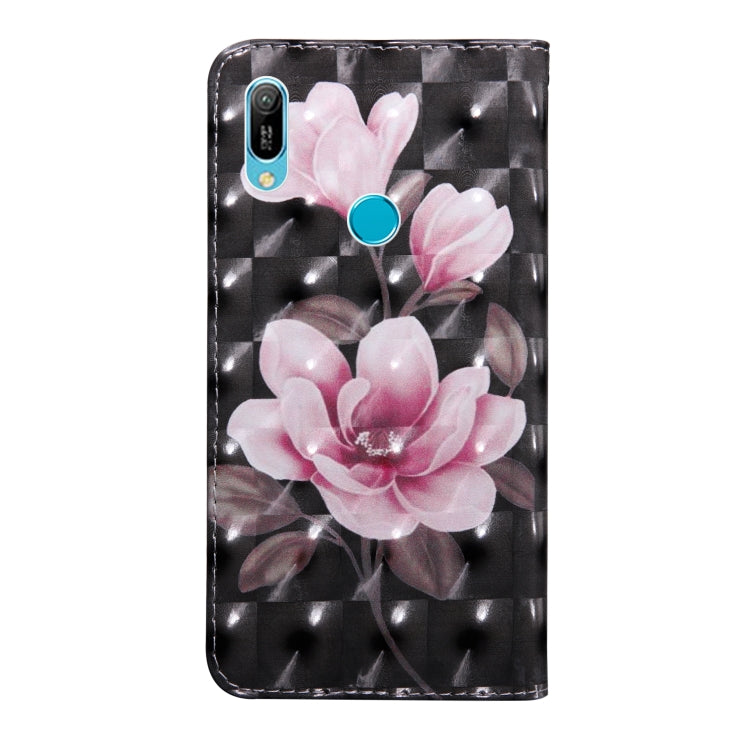 3D Painting Pattern Coloured Drawing Horizontal Flip TPU + PU Leather Case with Holder & Card Slots & Wallet For Huawei Y6 2019 / Y6 Pro 2019 /  Honor Play 8A(Pink Flower) - Honor Cases by buy2fix | Online Shopping UK | buy2fix