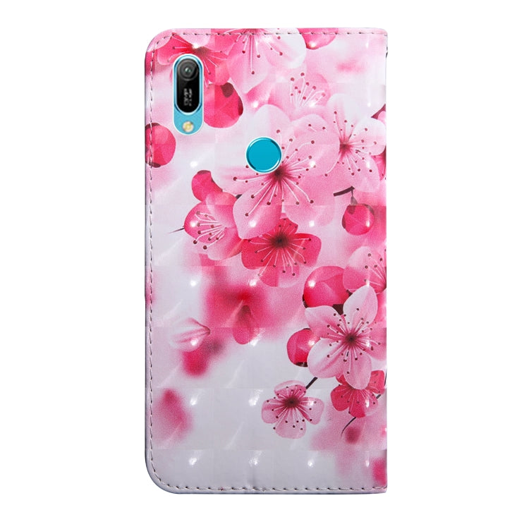 3D Painting Pattern Coloured Drawing Horizontal Flip TPU + PU Leather Case with Holder & Card Slots & Wallet For Huawei Y6 2019 / Y6 Pro 2019 /  Honor Play 8A(Red Flower) - Honor Cases by buy2fix | Online Shopping UK | buy2fix