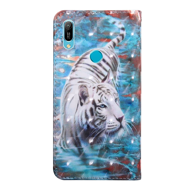 3D Painting Pattern Coloured Drawing Horizontal Flip TPU + PU Leather Case with Holder & Card Slots & Wallet For Huawei Y6 2019 / Y6 Pro 2019 /  Honor Play 8A(Tiger) - Honor Cases by buy2fix | Online Shopping UK | buy2fix