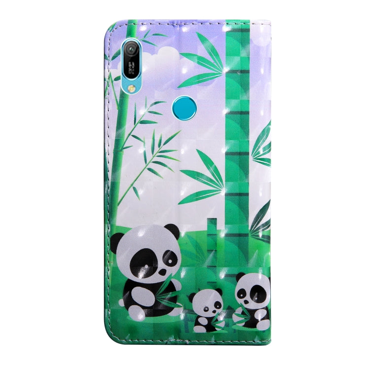 3D Painting Pattern Coloured Drawing Horizontal Flip TPU + PU Leather Case with Holder & Card Slots & Wallet For Huawei Y6 2019 / Y6 Pro 2019 /  Honor Play 8A(Bamboo Panda) - Honor Cases by buy2fix | Online Shopping UK | buy2fix