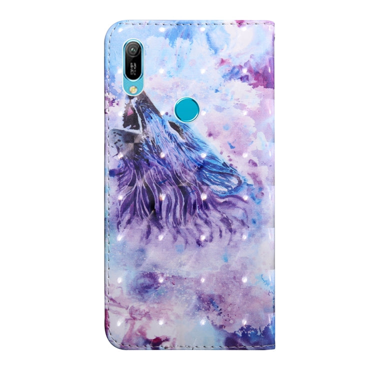 3D Painting Pattern Coloured Drawing Horizontal Flip TPU + PU Leather Case with Holder & Card Slots & Wallet For Huawei Y6 2019 / Y6 Pro 2019 /  Honor Play 8A(Roaring Wolf) - Honor Cases by buy2fix | Online Shopping UK | buy2fix