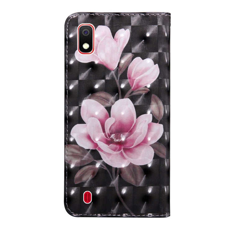 3D Painting Pattern Coloured Drawing Horizontal Flip TPU + PU Leather Case with Holder & Card Slots & Wallet, For:For Galaxy A10(Pink Flower) - Galaxy Phone Cases by buy2fix | Online Shopping UK | buy2fix