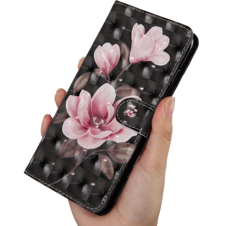 3D Painting Pattern Coloured Drawing Horizontal Flip TPU + PU Leather Case with Holder & Card Slots & Wallet, For:For Galaxy A10(Pink Flower) - Galaxy Phone Cases by buy2fix | Online Shopping UK | buy2fix