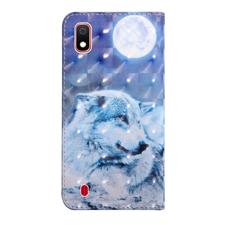 3D Painting Pattern Coloured Drawing Horizontal Flip TPU + PU Leather Case with Holder & Card Slots & Wallet, For:For Galaxy A10(Moon Wolf) - Galaxy Phone Cases by buy2fix | Online Shopping UK | buy2fix