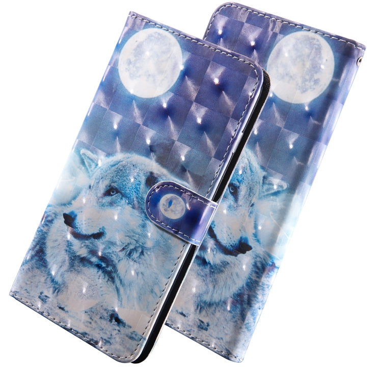 3D Painting Pattern Coloured Drawing Horizontal Flip TPU + PU Leather Case with Holder & Card Slots & Wallet, For:For Galaxy A10(Moon Wolf) - Galaxy Phone Cases by buy2fix | Online Shopping UK | buy2fix
