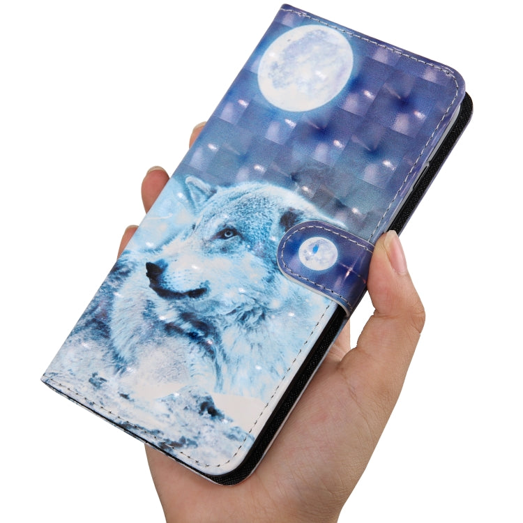 3D Painting Pattern Coloured Drawing Horizontal Flip TPU + PU Leather Case with Holder & Card Slots & Wallet, For:For Galaxy A10(Moon Wolf) - Galaxy Phone Cases by buy2fix | Online Shopping UK | buy2fix