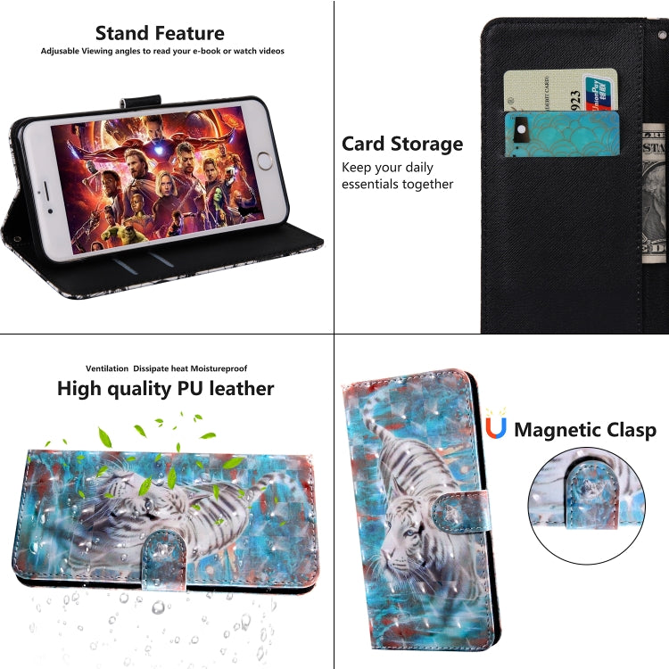 3D Painting Pattern Coloured Drawing Horizontal Flip TPU + PU Leather Case with Holder & Card Slots & Wallet, For:For Galaxy A10(Tiger) - Galaxy Phone Cases by buy2fix | Online Shopping UK | buy2fix