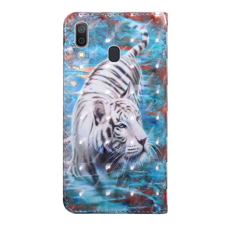 3D Painting Pattern Coloured Drawing Horizontal Flip TPU + PU Leather Case with Holder & Card Slots & Wallet, For:For Galaxy A40(Tiger) - Galaxy Phone Cases by buy2fix | Online Shopping UK | buy2fix