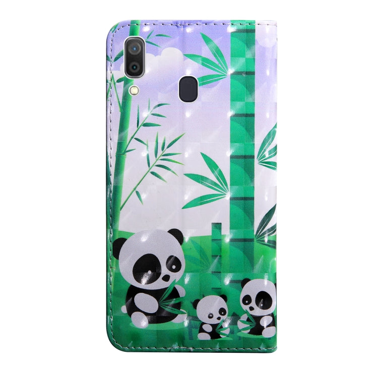 3D Painting Pattern Coloured Drawing Horizontal Flip TPU + PU Leather Case with Holder & Card Slots & Wallet, For:For Galaxy A40(Bamboo Panda) - Galaxy Phone Cases by buy2fix | Online Shopping UK | buy2fix