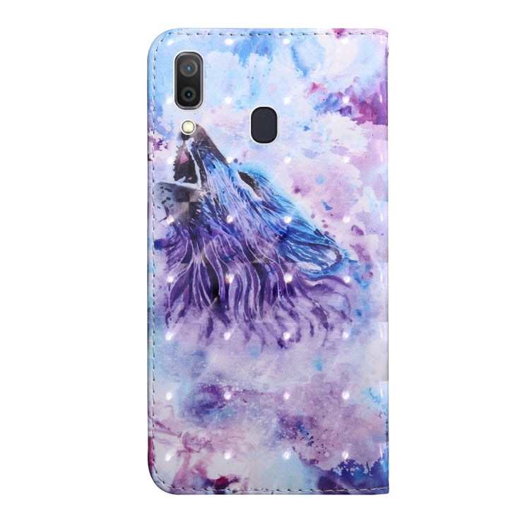 3D Painting Pattern Coloured Drawing Horizontal Flip TPU + PU Leather Case with Holder & Card Slots & Wallet, For:For Galaxy A40(Roaring Wolf) - Galaxy Phone Cases by buy2fix | Online Shopping UK | buy2fix