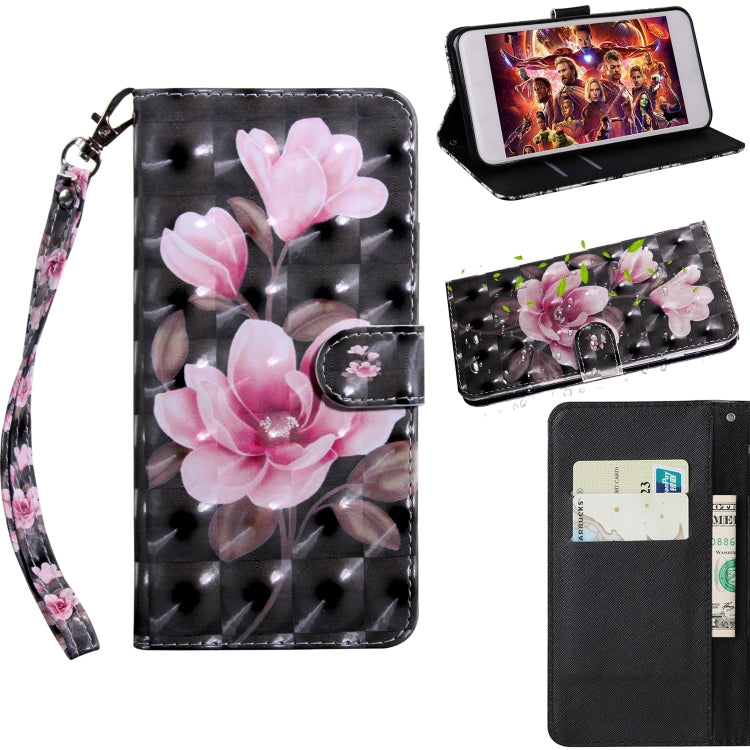 3D Painting Pattern Coloured Drawing Horizontal Flip TPU + PU Leather Case with Holder & Card Slots & Wallet, For:For Galaxy A70(Pink Flower) - Galaxy Phone Cases by buy2fix | Online Shopping UK | buy2fix