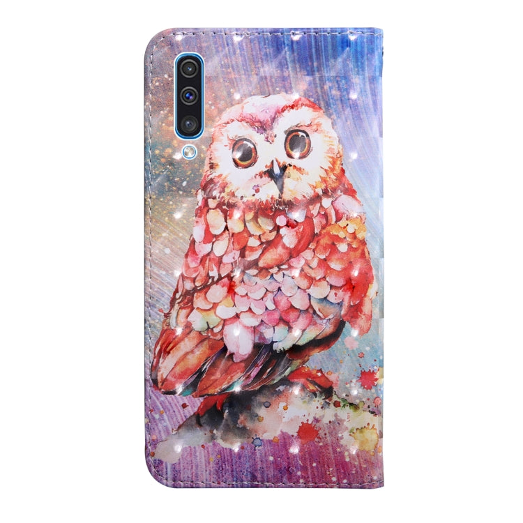 3D Painting Pattern Coloured Drawing Horizontal Flip TPU + PU Leather Case with Holder & Card Slots & Wallet, For:For Galaxy A70(Color Owl) - Galaxy Phone Cases by buy2fix | Online Shopping UK | buy2fix