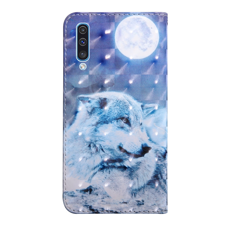 3D Painting Pattern Coloured Drawing Horizontal Flip TPU + PU Leather Case with Holder & Card Slots & Wallet, For:For Galaxy A70(Moon Wolf) - Galaxy Phone Cases by buy2fix | Online Shopping UK | buy2fix