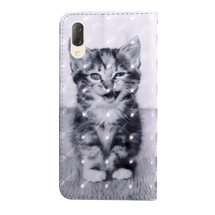 3D Painting Pattern Coloured Drawing Horizontal Flip TPU + PU Leather Case with Holder & Card Slots & Wallet, For:For Sony Xperia L3(Smile Cat) - Sony Cases by buy2fix | Online Shopping UK | buy2fix
