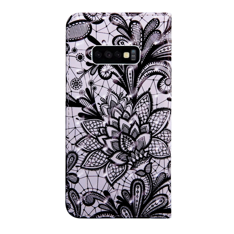 3D Painting Pattern Coloured Drawing Horizontal Flip TPU + PU Leather Case with Holder & Card Slots & Wallet For Galaxy S10e(Black Lace) - Galaxy Phone Cases by buy2fix | Online Shopping UK | buy2fix