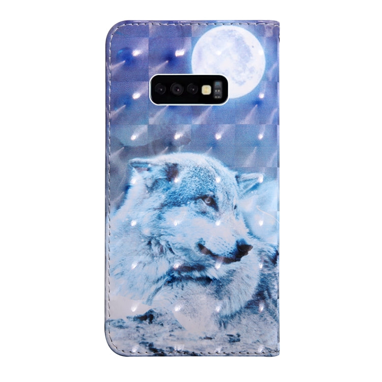 3D Painting Pattern Coloured Drawing Horizontal Flip TPU + PU Leather Case with Holder & Card Slots & Wallet For Galaxy S10e(Moon Wolf) - Galaxy Phone Cases by buy2fix | Online Shopping UK | buy2fix
