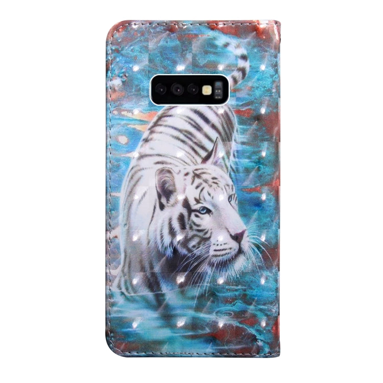 3D Painting Pattern Coloured Drawing Horizontal Flip TPU + PU Leather Case with Holder & Card Slots & Wallet For Galaxy S10e(Tiger) - Galaxy Phone Cases by buy2fix | Online Shopping UK | buy2fix