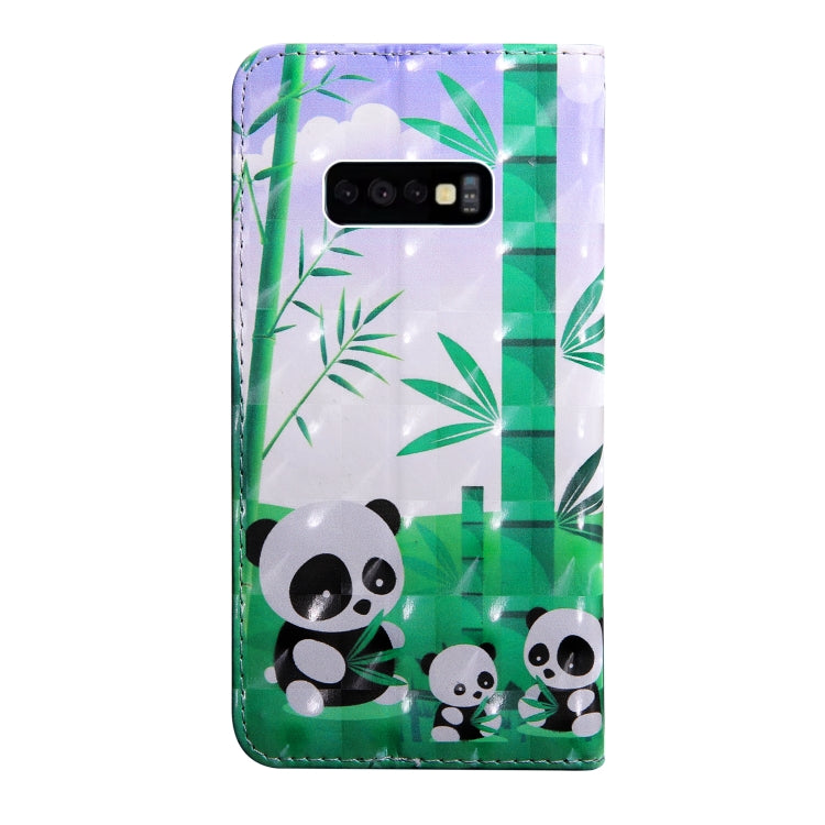 3D Painting Pattern Coloured Drawing Horizontal Flip TPU + PU Leather Case with Holder & Card Slots & Wallet For Galaxy S10e(Bamboo Panda) - Galaxy Phone Cases by buy2fix | Online Shopping UK | buy2fix
