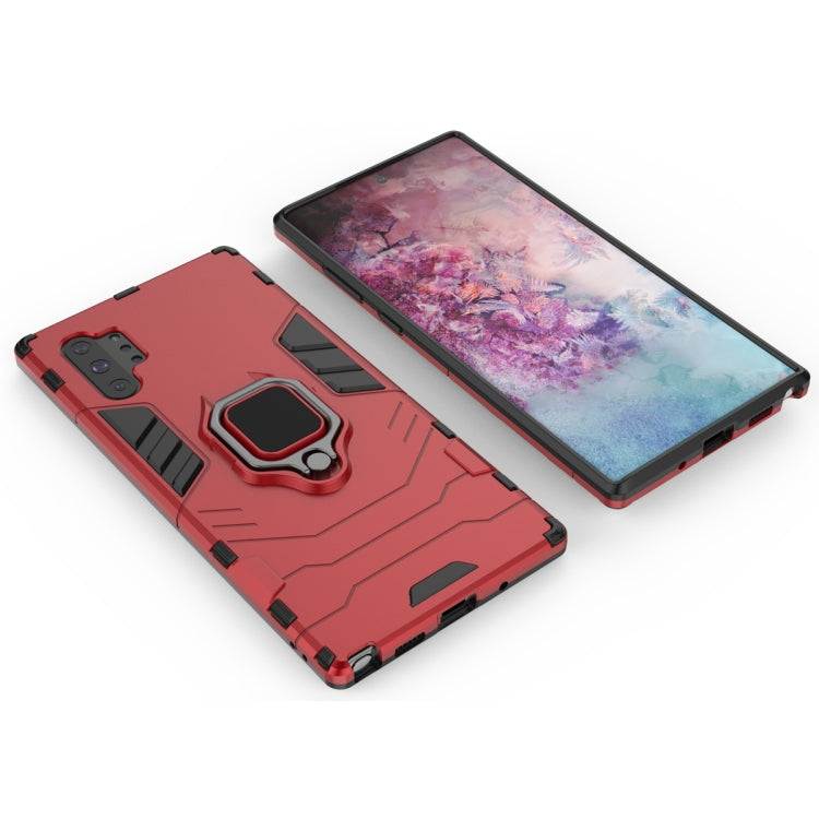 PC + TPU Shockproof Protective Case with Magnetic Ring Holder for Galaxy Note10 Pro(Red) by buy2fix