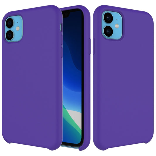For iPhone 11 Solid Color Liquid Silicone Shockproof Case (Purple) by buy2fix