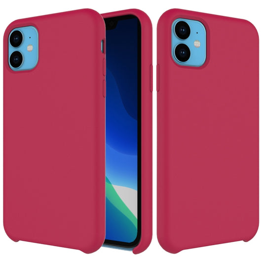 For iPhone 11 Solid Color Liquid Silicone Shockproof Case (Rose Red) by buy2fix