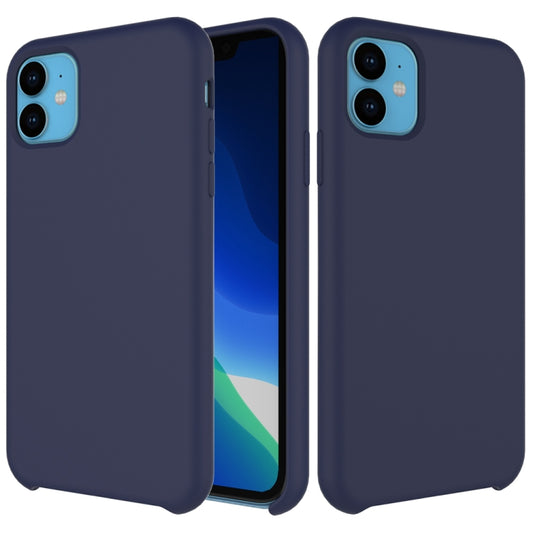 For iPhone 11 Solid Color Liquid Silicone Shockproof Case (Dark Blue) by buy2fix